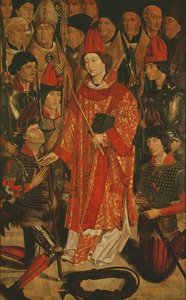 St. Vincent av Zaragoza (d.304), beskyddare av Lissabon, från altartavlan av St. Vincent, ca 1495